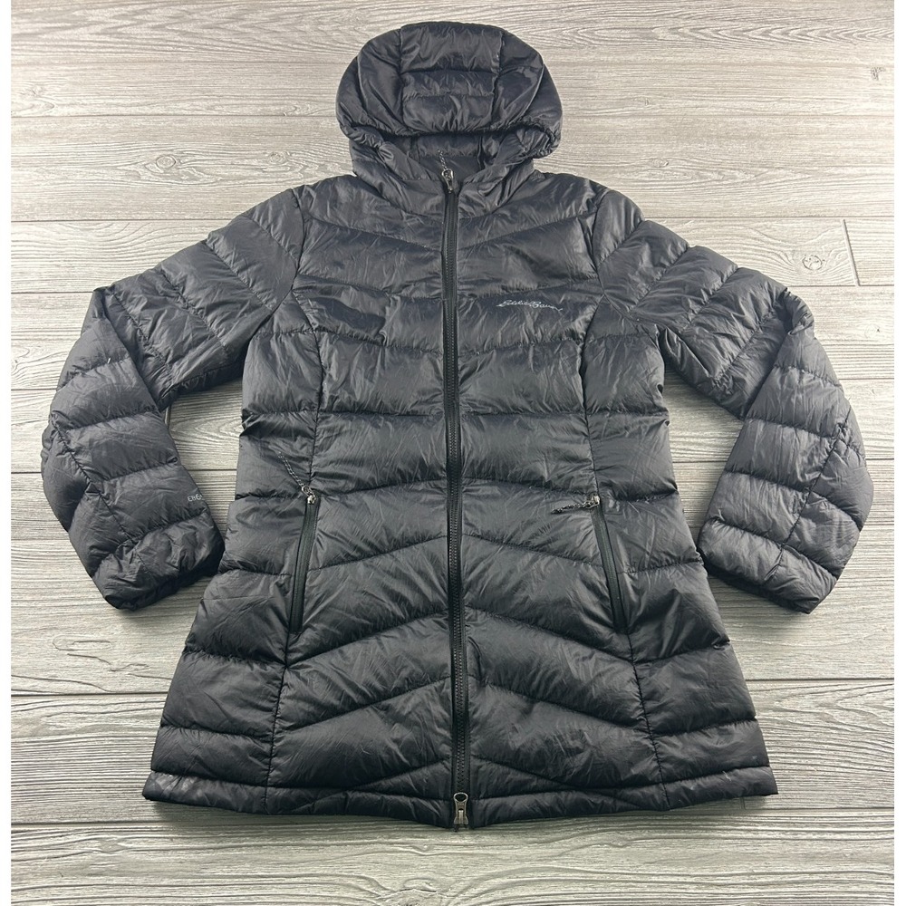 Eddie Bauer Cirruslite Down Puffer Jacket Black EB650 Fill Power Women Small